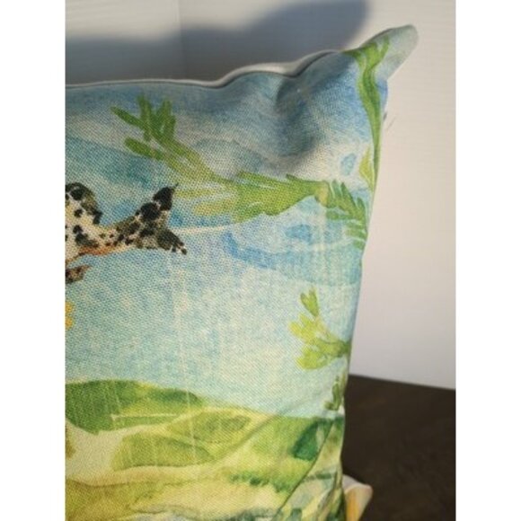Pier 1 imports Sea Turtle Throw Pillow Underwater Aquatic Beach 20”x20” New - Picture 6 of 10